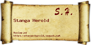 Stanga Herold névjegykártya